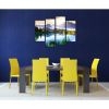 Mountain Forest Lake 4-Panel Wall Art Canvas Print Picture