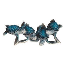 6.25"W Blue 4 Sea Turtle Figurine Home Decor Gift