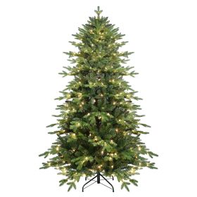 4ft Prelit Artificial Full Christmas Tree with 919 PE PVC Tips, Premium Pre-Lit Holiday Xmas Tree with 150 UL Incandescent Lights