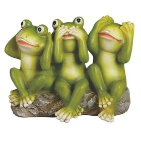 7"W 3 Wise Frog Figurine Home Decor Gift