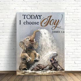 1pcs Canvas Painting With Wood Frame, Ready To Hang, Funny Elephant Bathroom Cute Elephant Wild Animal Wall Art Print For Home Decoration, Living (Option: 36X24inch)